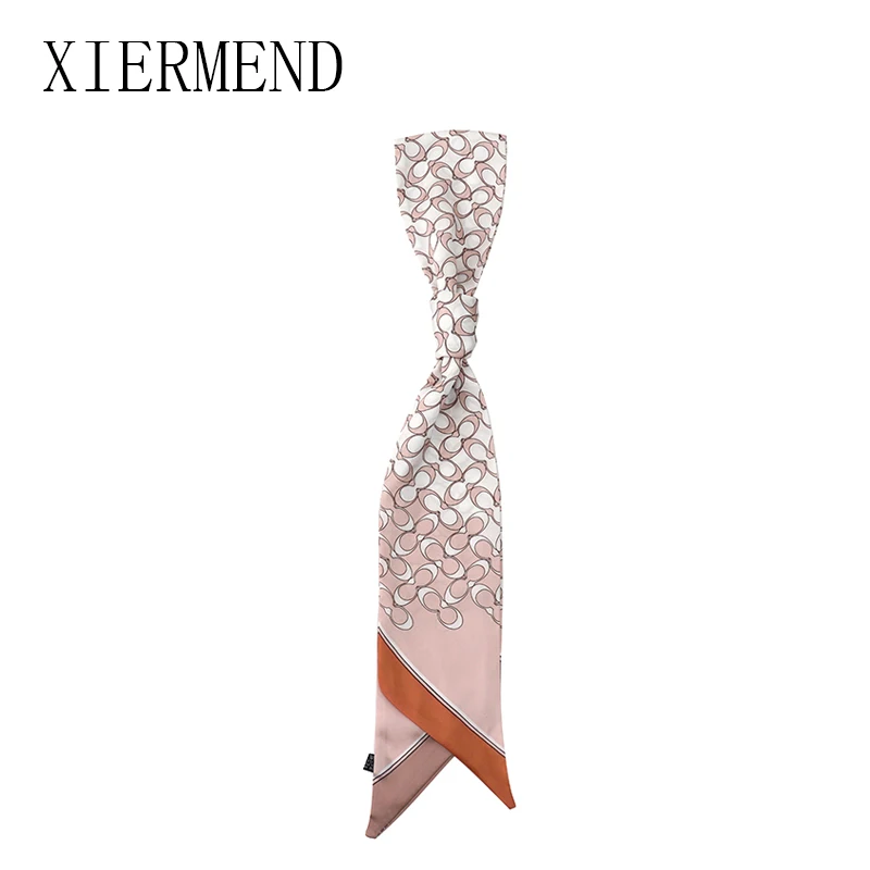 

140*9 new arrival summer geometric long thin silk ribbon female summer design decorative collar women skinny scarf
