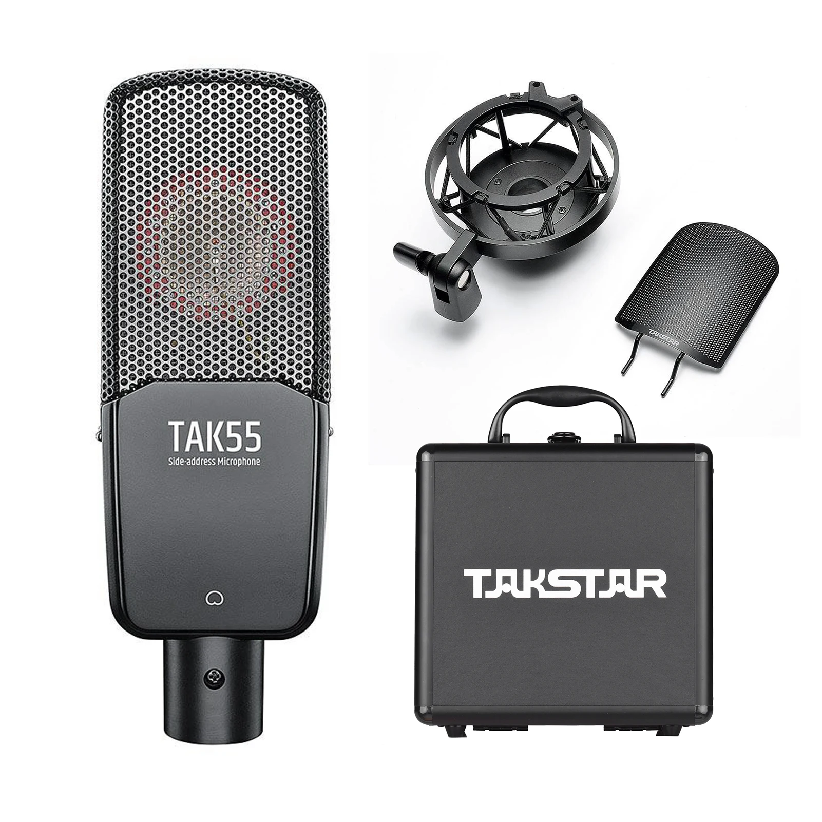 

TAKSTAR TAK55 Professional Recording Microphone Condenser Mic 34mm Large Diaphragm Capsule 3Polar Patterns with Metal Windscreen