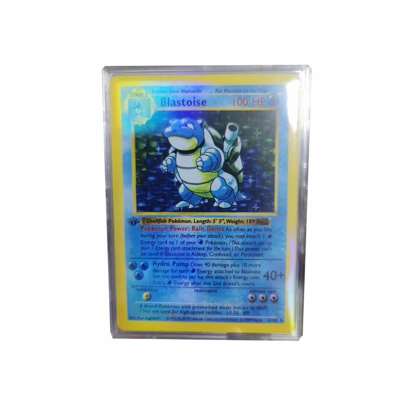 

Newest 5Pcs 1996 First Edition Pokemon Cards Blastoise Charizard Mewtwo Game Anime Mega Card Collection Battle Children's Toys