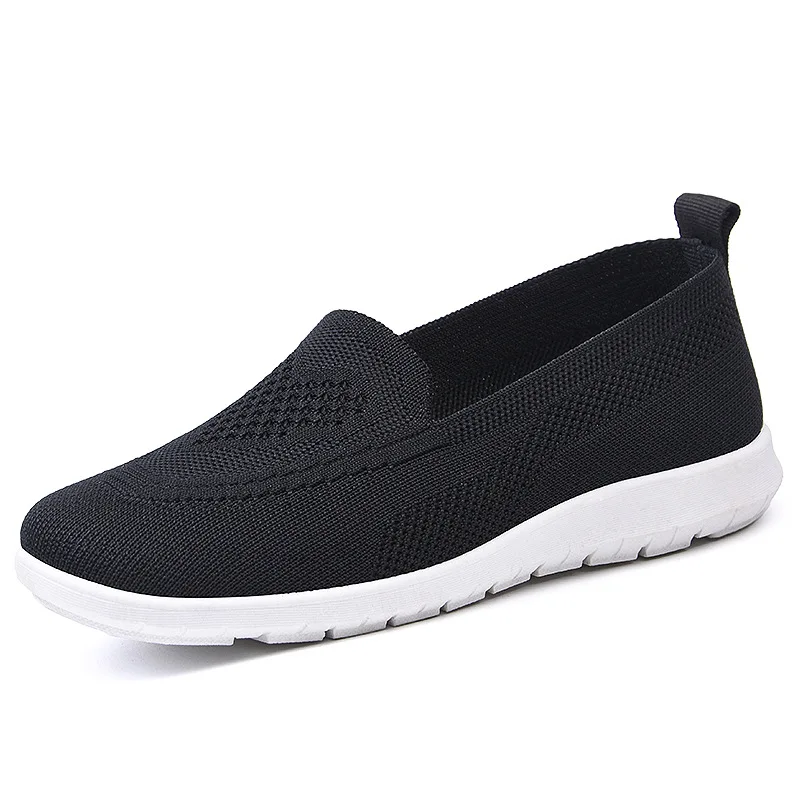 

Summer Shoes For Women Knitting Breathable Women's Loafers 2021 Flat Ballet Light Vulcanized Sneakers Spring Ladies Sock Shoes