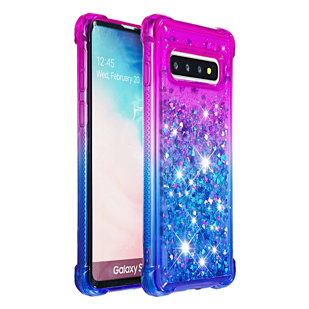 

Shockproof Shining Diamond Liquid Glitter Case LITE Dynamic Quicksand Star Cover For Samsung Galaxy S21 S10 S9 S8 Plus S10e S10