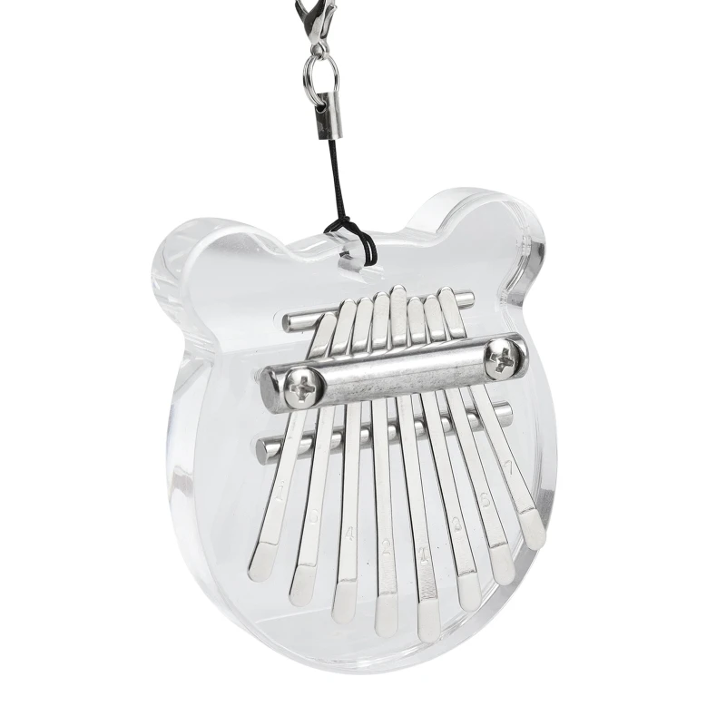 

Crystal 8 Keys Mini Transparent Kalimba Finger Thumb Piano Mbira Wood Toy Gifts 87HF