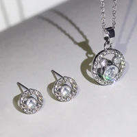 cubic zirconia necklace earring set women jewelry set couple wedding jewelry set birthday gift for girlfriend fashion jewelry