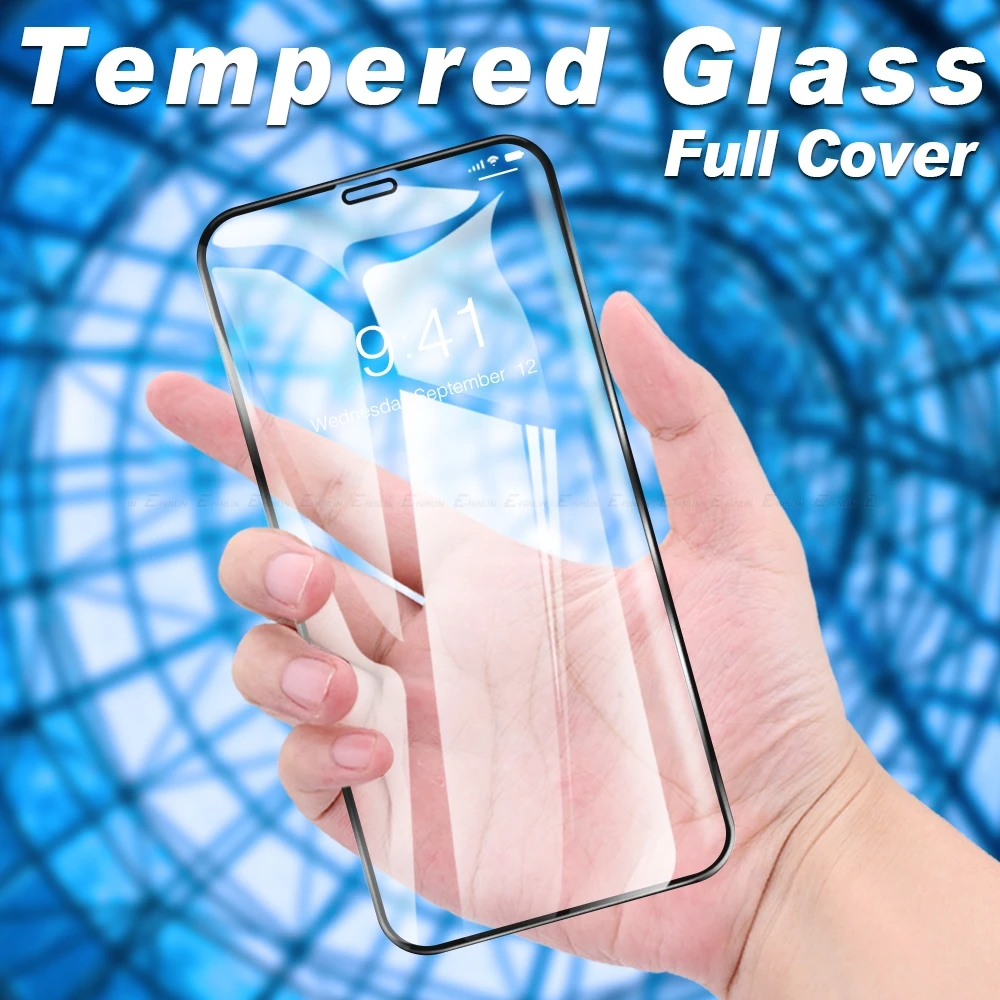 

Full Cover Screen Protector For iPhone 13 12 mini 11 Pro Max SE 2020 XR X XS Max 8 7 6 6S Plus Tempered Glass Protective Film