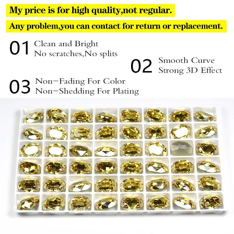 3D овальная форма стеклянный Хрустальный Стразы заостренный стразы аппликация