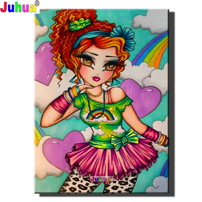 

Multicolour Big Eyes 5D Diamond Embroidery DIY full circle/square diamond painting cross stitch Diamond Mosaic Cartoon Girl,