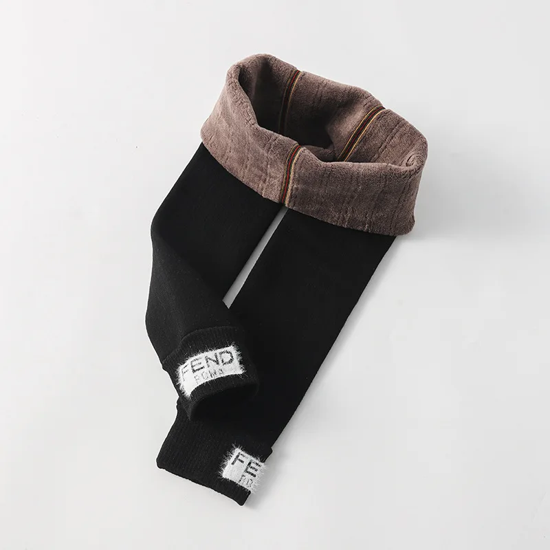 Зимние леггинсы для девочек 2021 детские штаны теплые плотные с бархатной