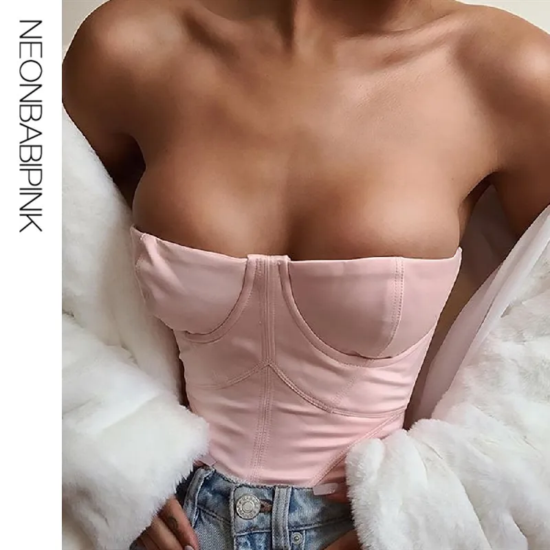 NEONBABIPINK розовый винтажный облегающий короткий топ лето 2020 модные сексуальные
