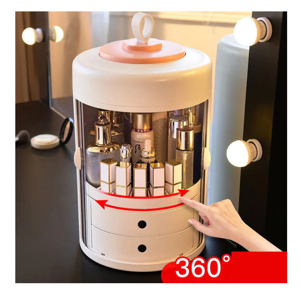 360 Вращающийся ящик для хранения косметики держатель кистей настольный