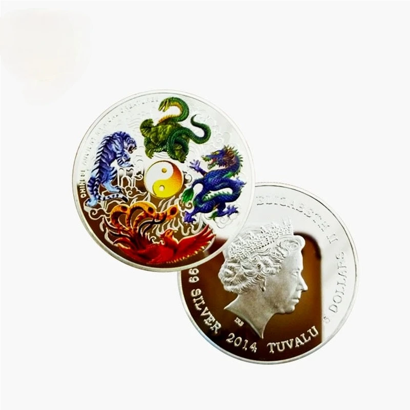 1 унция Элизабет китайские старинные мифические существа дракон тигр красивая