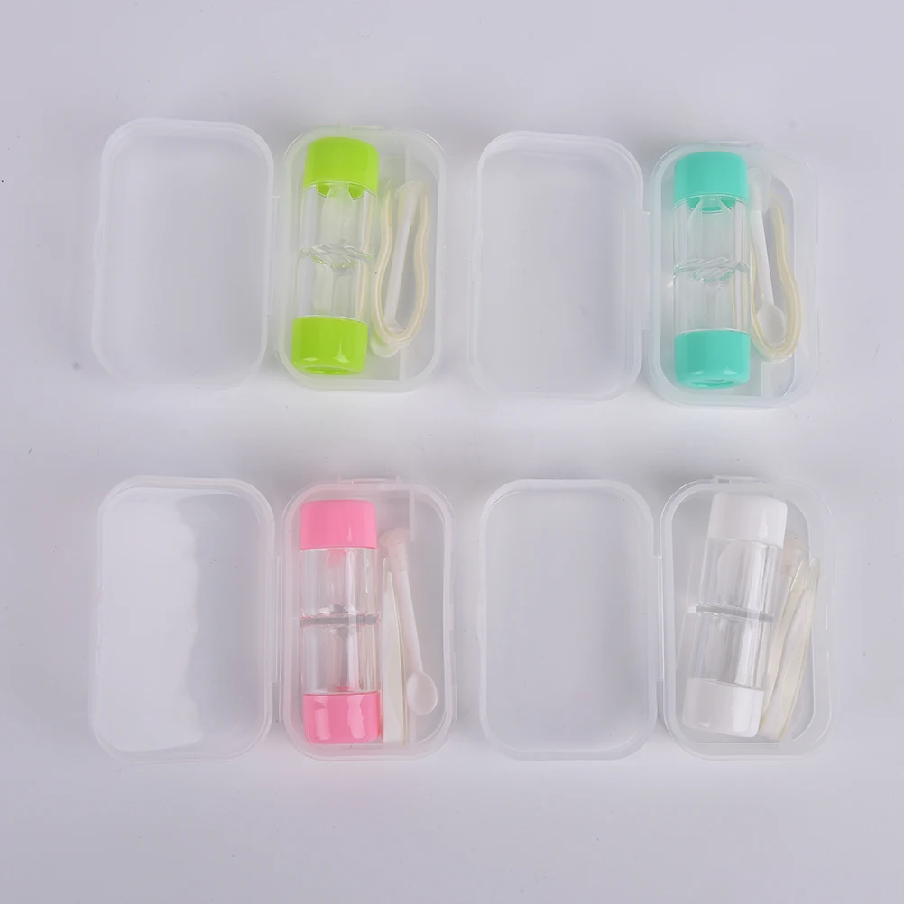 3 шт./компл. Маленький милый портативный чехол с контактными линзами случайный