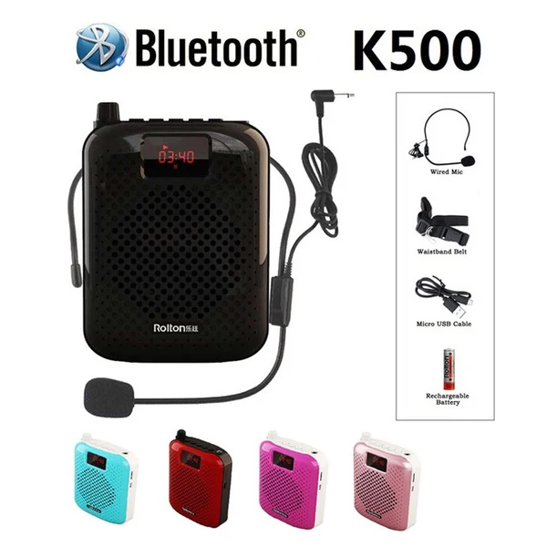 

Rolton K500 Bluetooth Loudspeaker Microphone Voice Amplifier Booster Megaphone Speaker For Teaching Tour Guide Sales Promotion