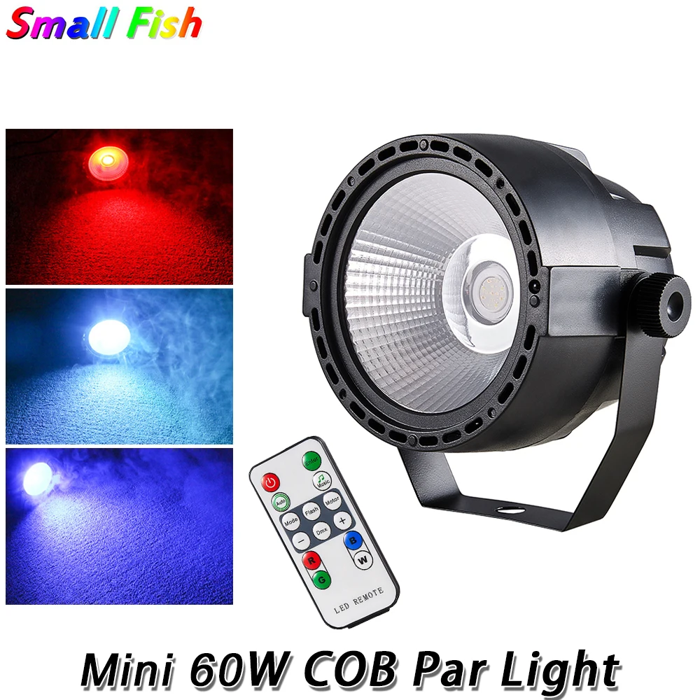 

60W Mini COB Par Light Wireless Remote Control Stage RGBW LED Strobe Effect Light Disco DJ Indoor Party Xmas Show Wash Lights