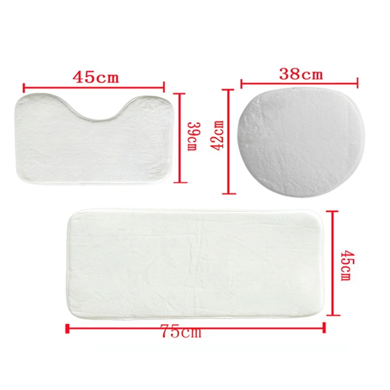 Eyeshadow Printed Bathroom Curtain Flannel Toilet Lid Cover Anti-Slip Soft Carpet Shower Bath Mats Set | Дом и сад