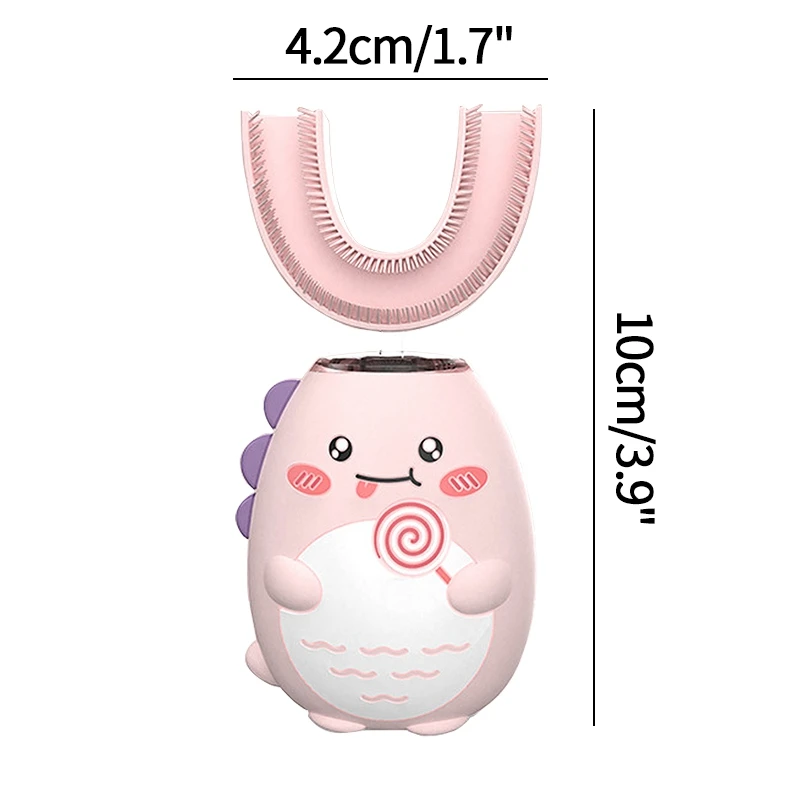 Cepillo de dientes autom&aacute;tico para beb&eacute;, de silicona suave, art&iacute;culos para el cuidado bucal, 2-12 a&ntilde;os-5