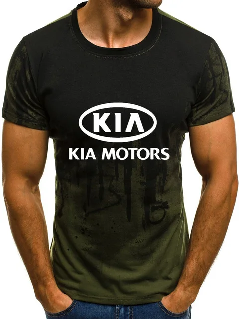 Мужская футболка с коротким рукавом логотипом KIA Car летняя повседневная