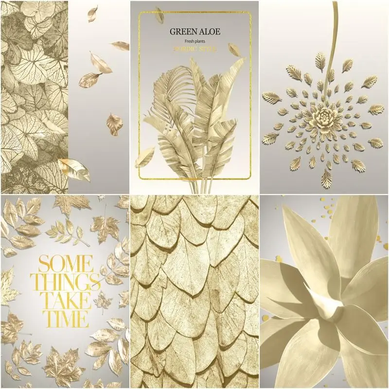 

CHENISTORY Paint By Number Flower Drawing On Canvas DIY Pictures By Numbers Golden Plant Kits Handpainted Art Gift Home Decor
