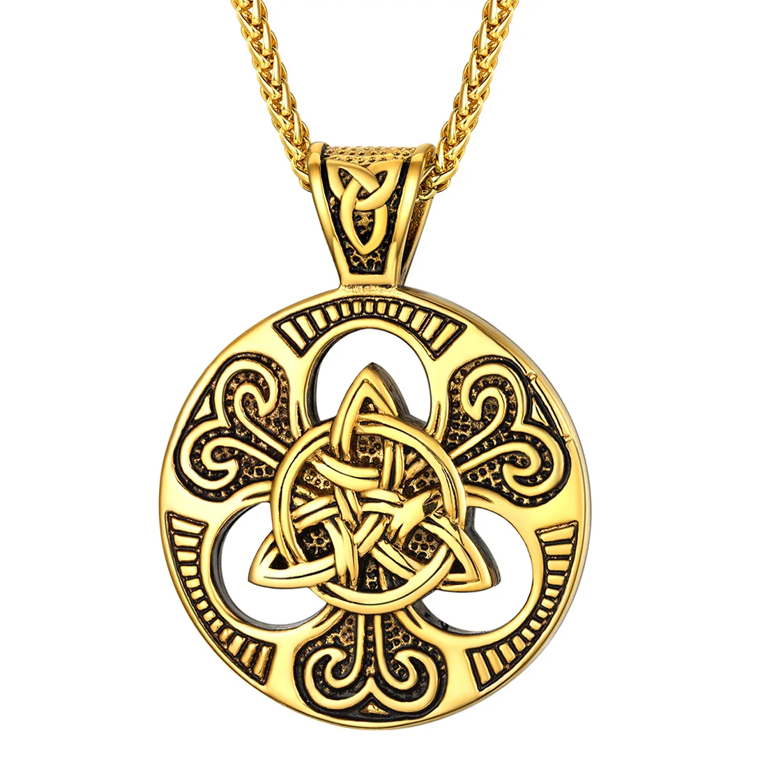 

Trendy Vintage Viking Nordic Totem Pattern Pendant Necklace for Men Boy Irish Trinity Love Knot Necklaces Jewelry Gifts