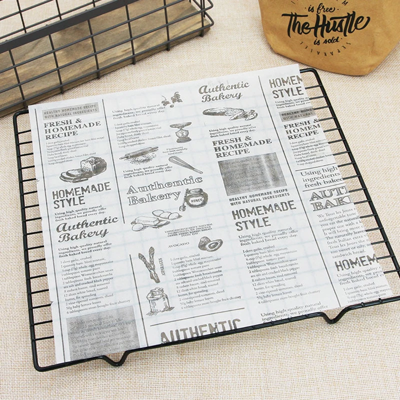 50 шт. масляная бумага вощеная для хлеба сэндвичей гамбургеров картофеля фри