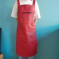waterproof antifouling oil proof leather apron pu material kitchen cooking baking hotel work clothes labor insurance supplies