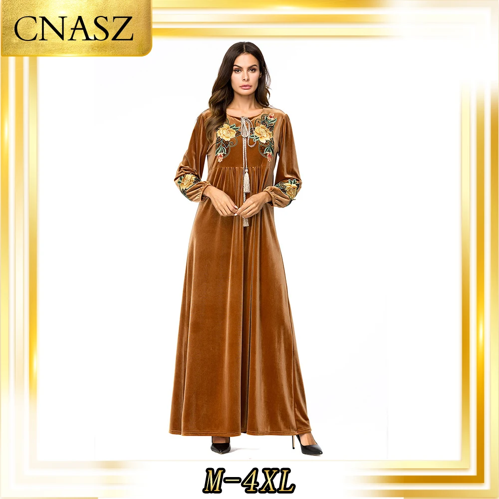 Мусульманское платье Мусульманская одежда Марокканский кафтан Осенние халаты