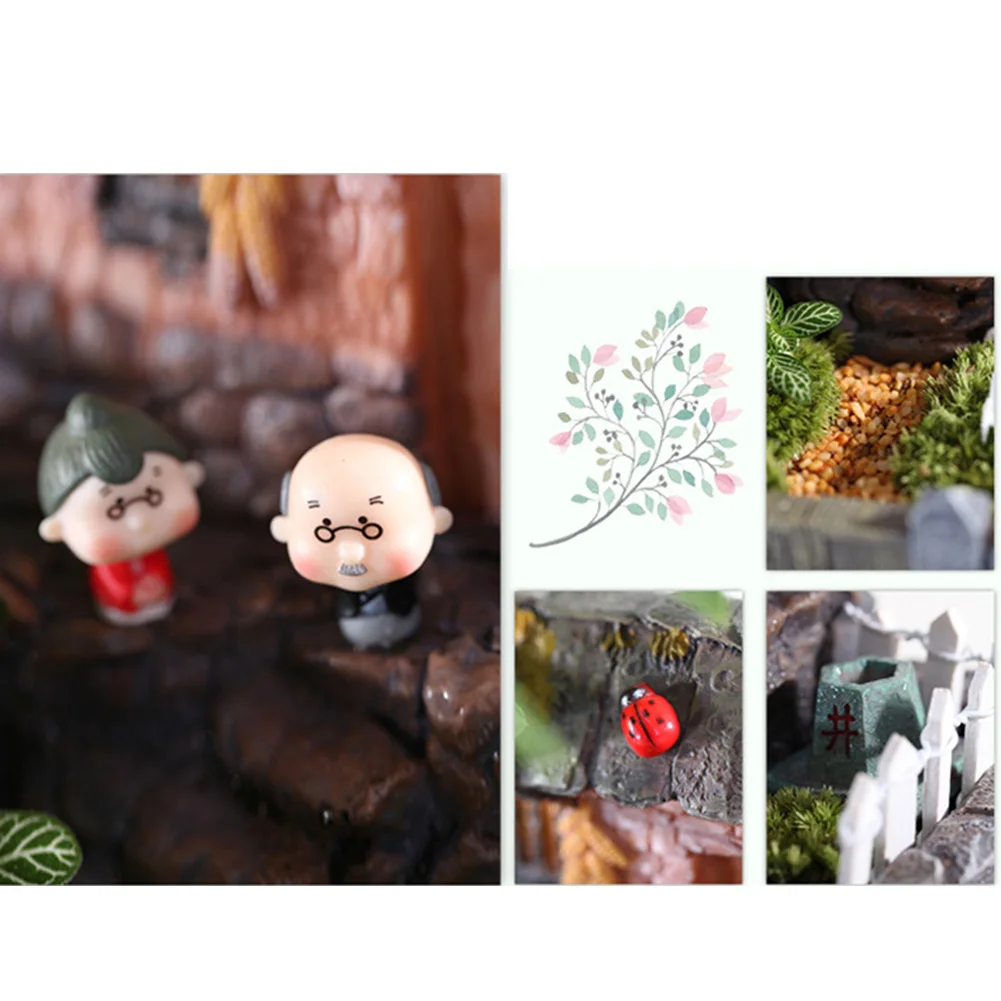 

Miniature Resin Farmyard House Planting Pot Kit Succulent Flower Pot Micro Landscape Decorations A1