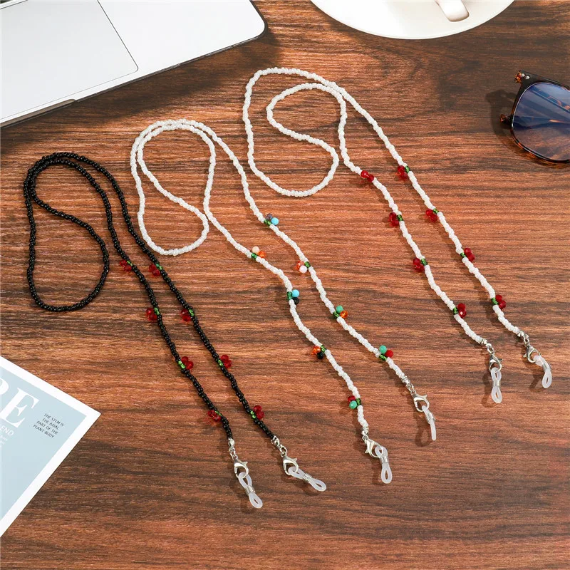 Цепочка для очков с хрустальными бусинами вишни мужчин и женщин шнурок цветными