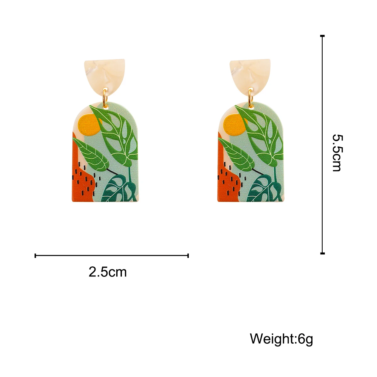 

AENSOA Unusual 3D Colorful Printed Scenery Acrylic Earrings Geometric Dangle Drop Earring Pendant Jewelry Accessories for Women