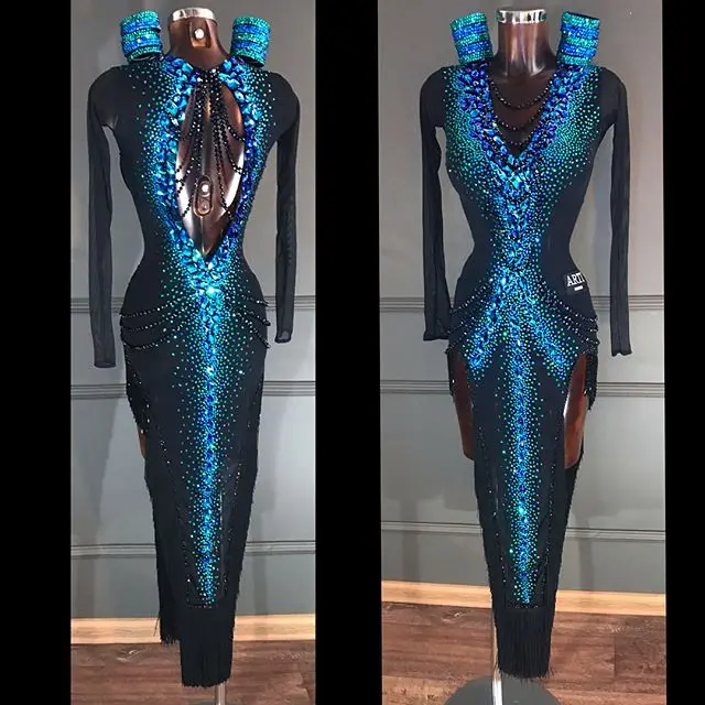 Платье для латиноамериканских танцев костюмы танцевальная одежда танцевальное