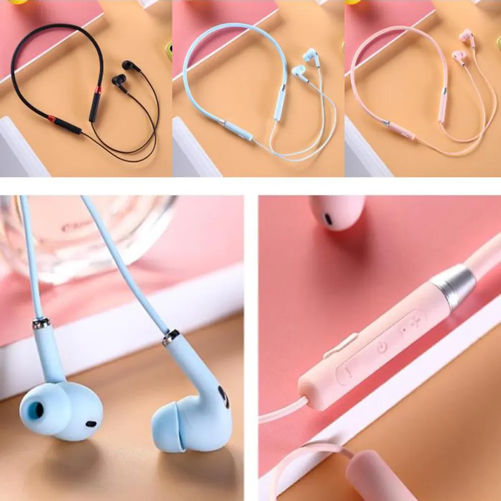 Wireless Bluetooth Earphones Sports Running Halter Headset NFC Function Waterproof Sport Earbuds Noise Reduction Headphones | Электроника