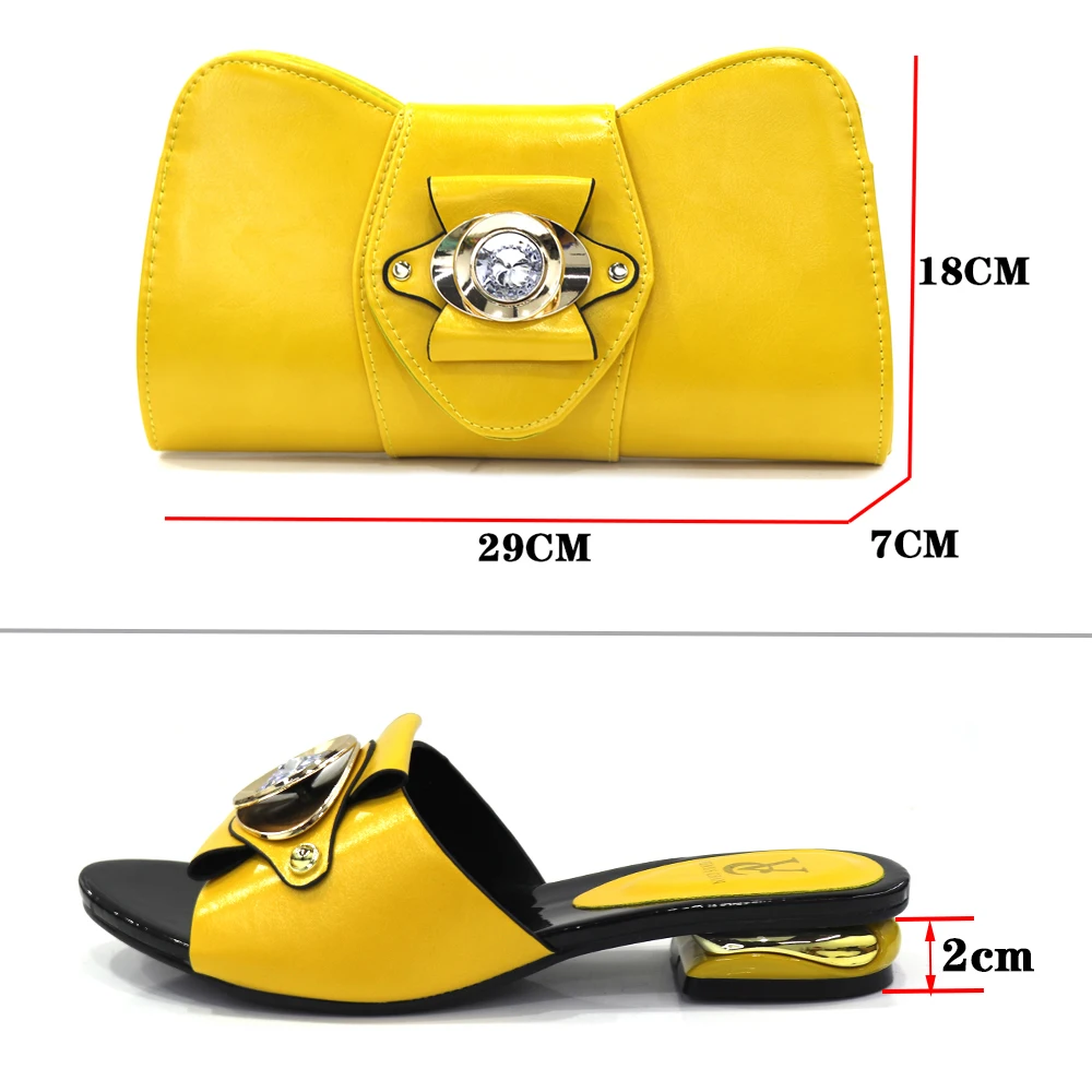

African Shoes and Bag Set Decorated with Rhinestone Summer High Heeled Shoes for Women Italian Shoes with Matching Bags 2021