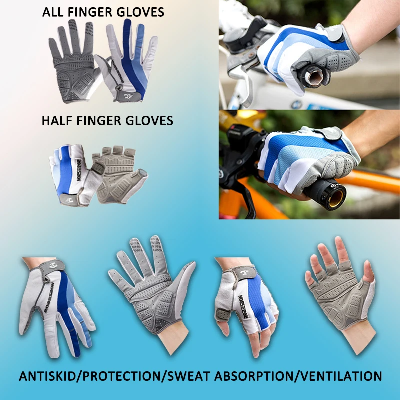 

Silicone Half Finger Gloves All Finger Glove Breathable Bike Gloves Antiskid Bicycle Gloves Breathable Shockproof MTB Gloves men