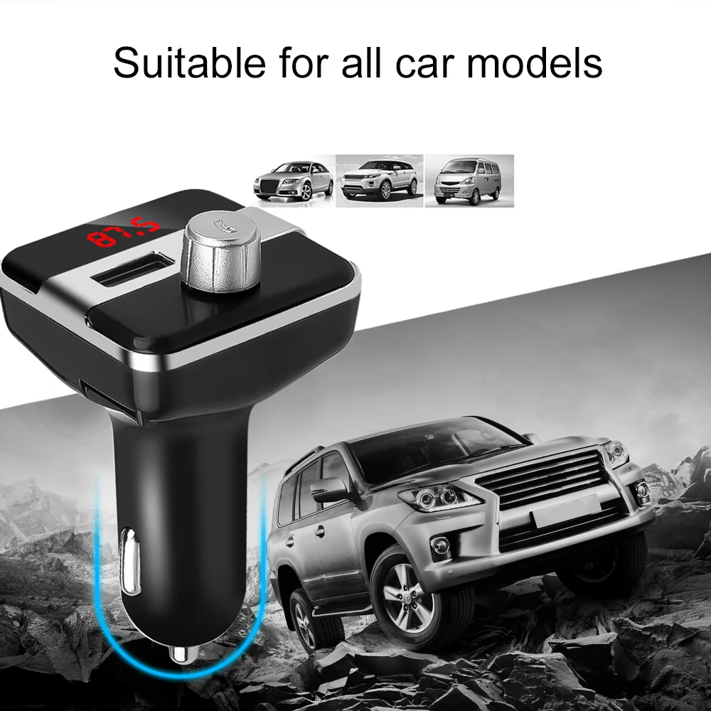 Двойной USB зарядное устройство 2.1A MP3 плеер Громкая связь Bluetooth fm-передатчик