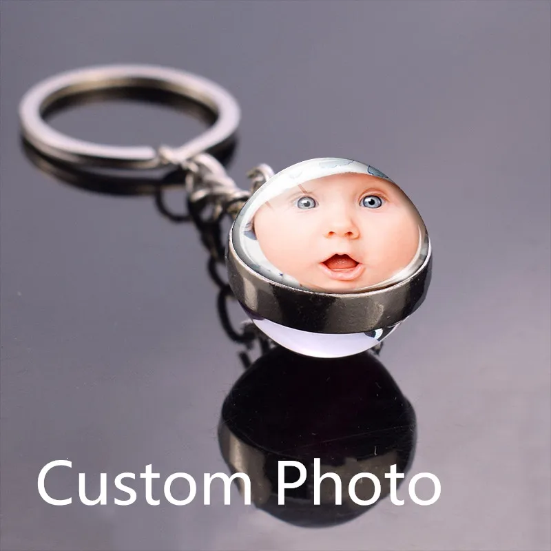 Хрустальный шар брелок Пользовательский логотип фото стеклянный