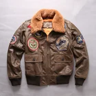 Бесплатная экспресс-доставка DHL Air Force G1 пилотная куртка теплый меховой воротник пальто высокого качества; Обувь из коровьей кожи куртки больших Размеры пальто