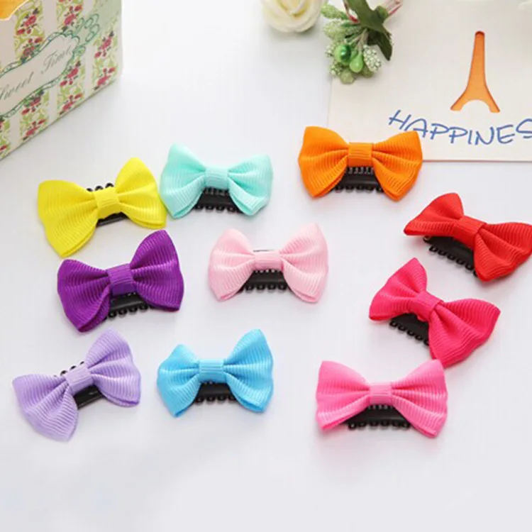 10Pcs/lots Candy Color Baby Mini Small Bow Hair Clips Safety Hair Pins Barrettes for Children Girls Kids Hair Accessories images - 6