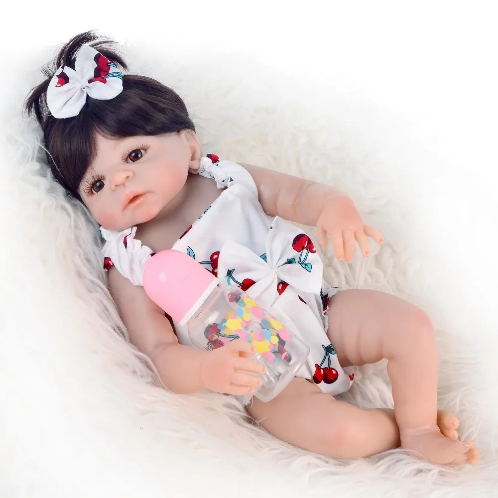 

NPK куклы Bebe Reborn полное тело силиконовые Reborn Реалистичная кукла-младенец девочка Boneca Reborn Ванна игрушка подарок на день рождения для детей 48 с...