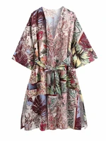 kimono women japanese traditional clothing 2021 new print lace fashion loose beach skirt jacket sunscreen cardigan boho dress