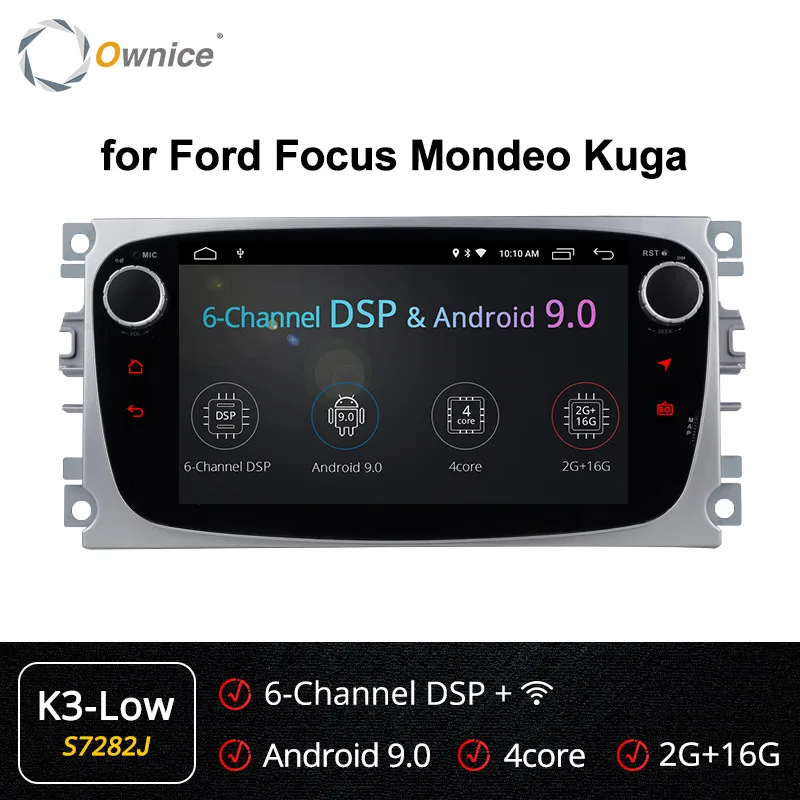 S7282 K3-Low Ownice K1 K2 K3 4G LTE Android 9,0 Octa 8 ядерный автомобильный dvd-плеер gps для FORD Mondeo S-MAX подключения фокуса 2 2008 2009 2010 2011 32G - Цвет: S7282 K3-Low