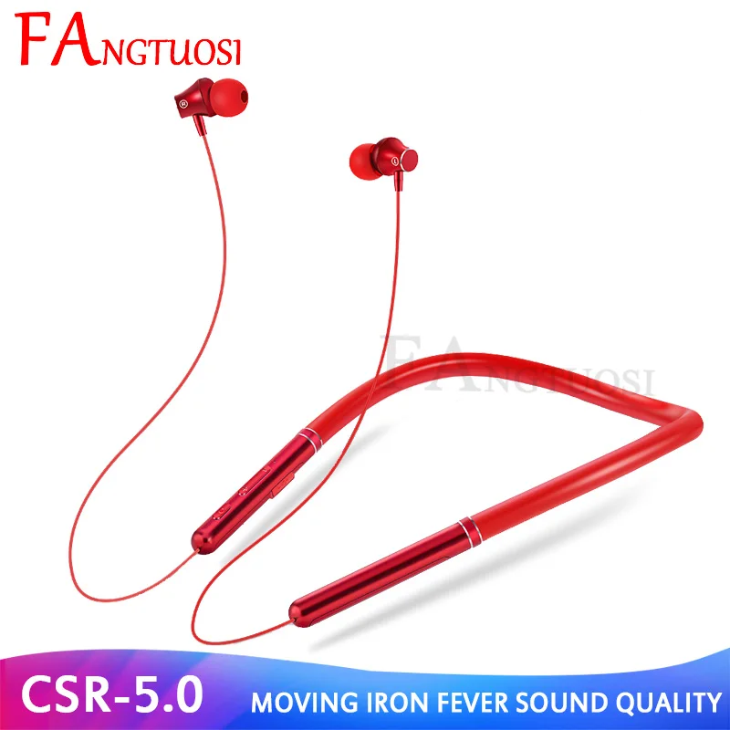 FANGTUOSI беспроводные Bluetooth наушники HiFi стерео спортивные наушники для бега гарнитура наушники аурикулярный с микрофоном для iPhone samsung IOS