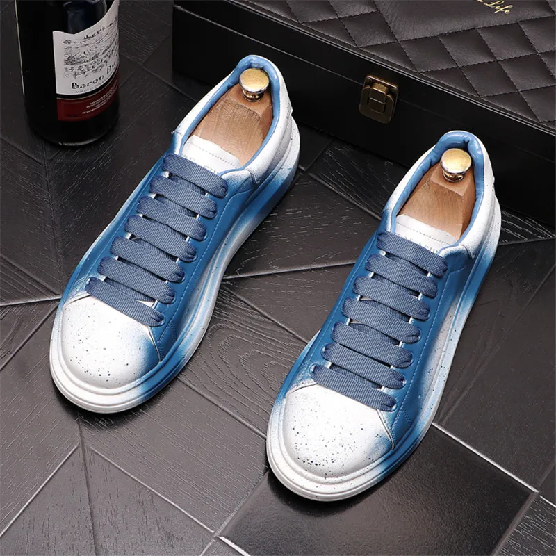 2021 Европейском стиле В хип-хоп дизайнер граффити мужская повседневная обувь