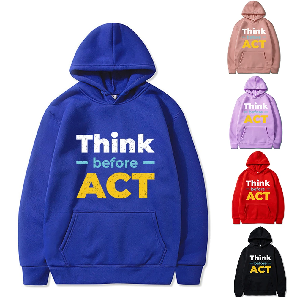 

Y2K Streetwear ACT Letter Print Hoodies Sweatshirt Unisex Fashion Hooded Clothing Couple Top Korean Loose Long Sleeve Pullovers