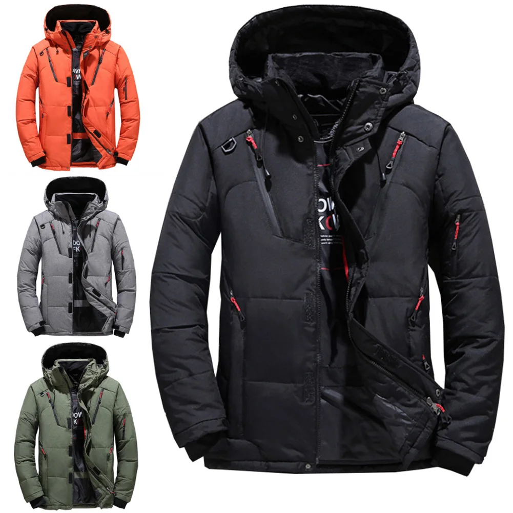 High Quality Elegant Trendy Thick Warm Winter Jacket Men Hooded Thicken Duck Down Parka Coat Casual  Down Men Coat Christmas
