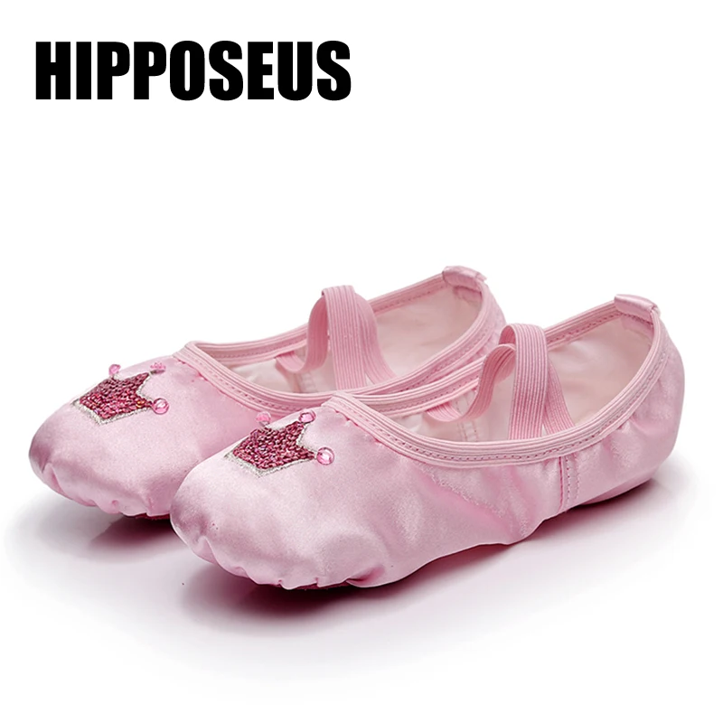 

Professional Children Ballet Shoes For Girls Point Dance-shoes Women Ladies Ballroom Dancing Shoes Satin Salsa Slippers Pink/Red
