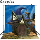 Виниловый фон для детской фотосъемки на Хэллоуин с изображением тыквы лампы ведьмы дома реквизит для фотостудии