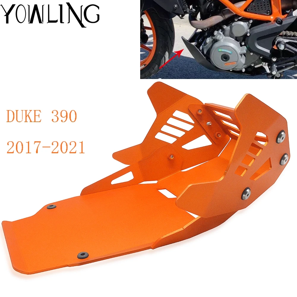 FOR KTM DUKE Duke390 2017 2018-2021 Motorcycle DUKE 390 Skid Plate Foot Rests Bash Frame Engine Guard Cover Chassis Protector