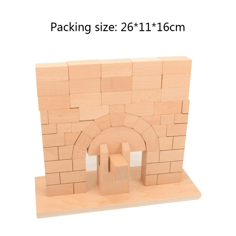 

J2FF 1Set Roman Arch Bridge Stacking Building Block Brain Developmental Geometry Training Wooden Stacking Block Game