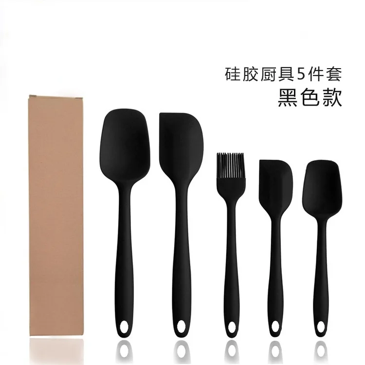 Черный/красный 5 шт силиконовый шпатель термостойкий набор антипригарных