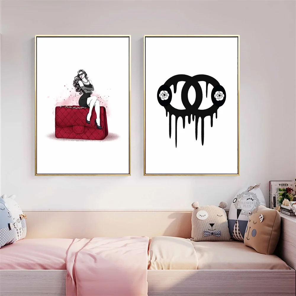 Абстрактный плакат модная холщовая картина с сумкой плакаты и принты
