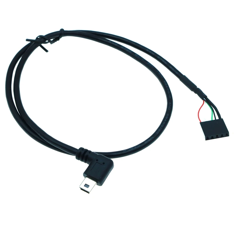 Лучшая цена 90 градусов колено Mini USB штекер-гнездо к DuPont 5-контактный гнездовой